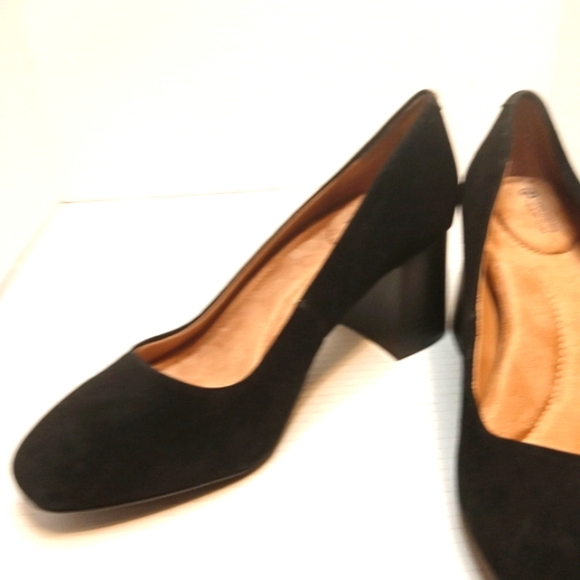 NEW Suede Giani Bernini  Black Pumps Comfy Memory Foam Arch Support Block Heels - Picture 4 of 16